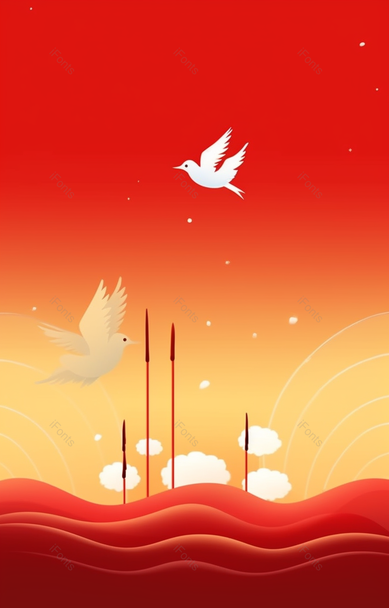 建党一百周年国庆节插画海报,插画/手绘图,插画/手绘图库,插画/手绘图下载,插画/手绘